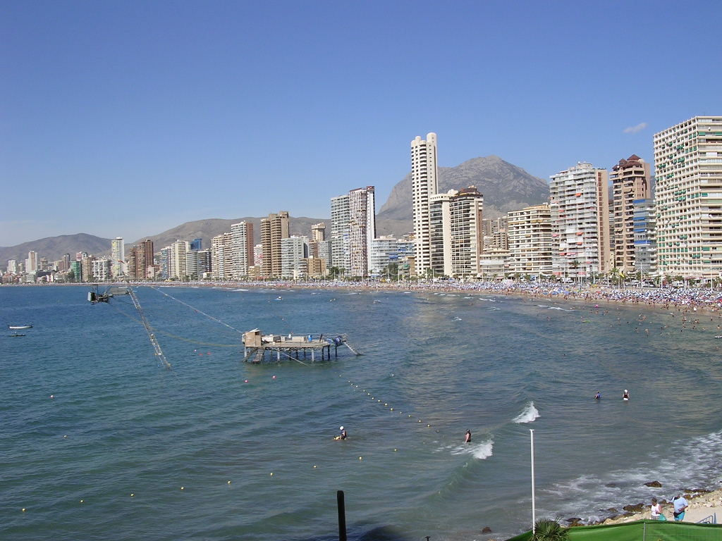 Skyline van Benidorm aan de Costa Blanca, Spanje